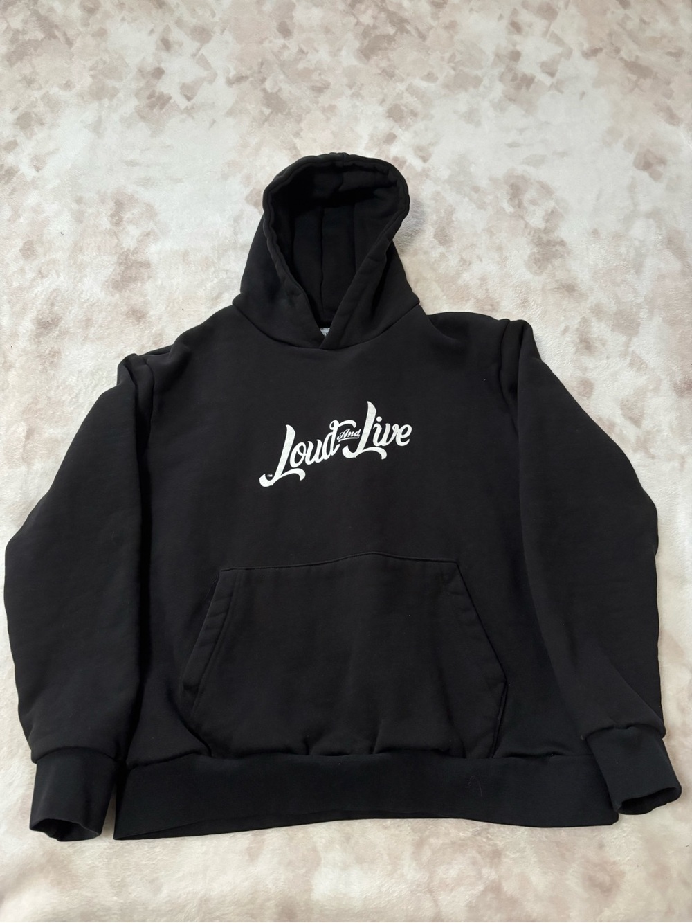 Black "Loud and Live" Graphic Hoodie Sweatshirt - Men's XL
